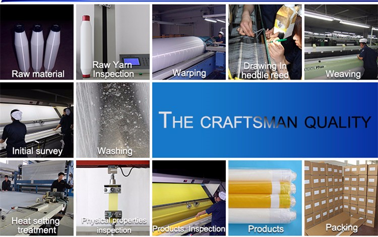 high tension plain weave white polyester monofilament bolting cloth silk screen printing mesh fabric